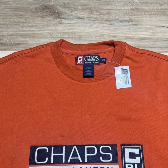NWT Chaps Ralph Lauren Orange Sweatshirt - Men Size Large - Picture 2 of 15
